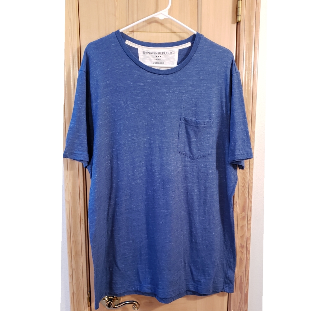 BANANA REPUBLIC FACTORY Shirt XL Blue Tee Heather Men's